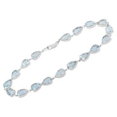 LB Exclusive Platinum 11.08 Ct Aquamarine Bracelet