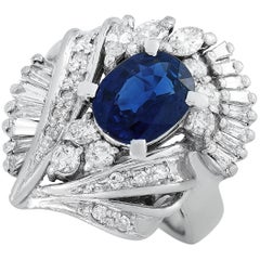 LB Exclusive Platinum 1.12 Carat Diamond and Sapphire Ring LB Exclusive Platinum 1.12 Carat Diamond and Sapphire Ring