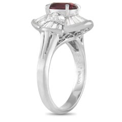 LB Exclusive Platinum 1.15 Ct Diamond and 1.47 Ct Ruby Ring