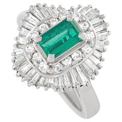 LB Exclusive Platinum 1.18 Ct Diamond and Emerald Ring LB Exclusive Platinum 1.18 Ct Diamond and Emerald Ring