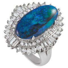 LB Exclusive Platinum 1.23 ct Diamond and Opal Ring