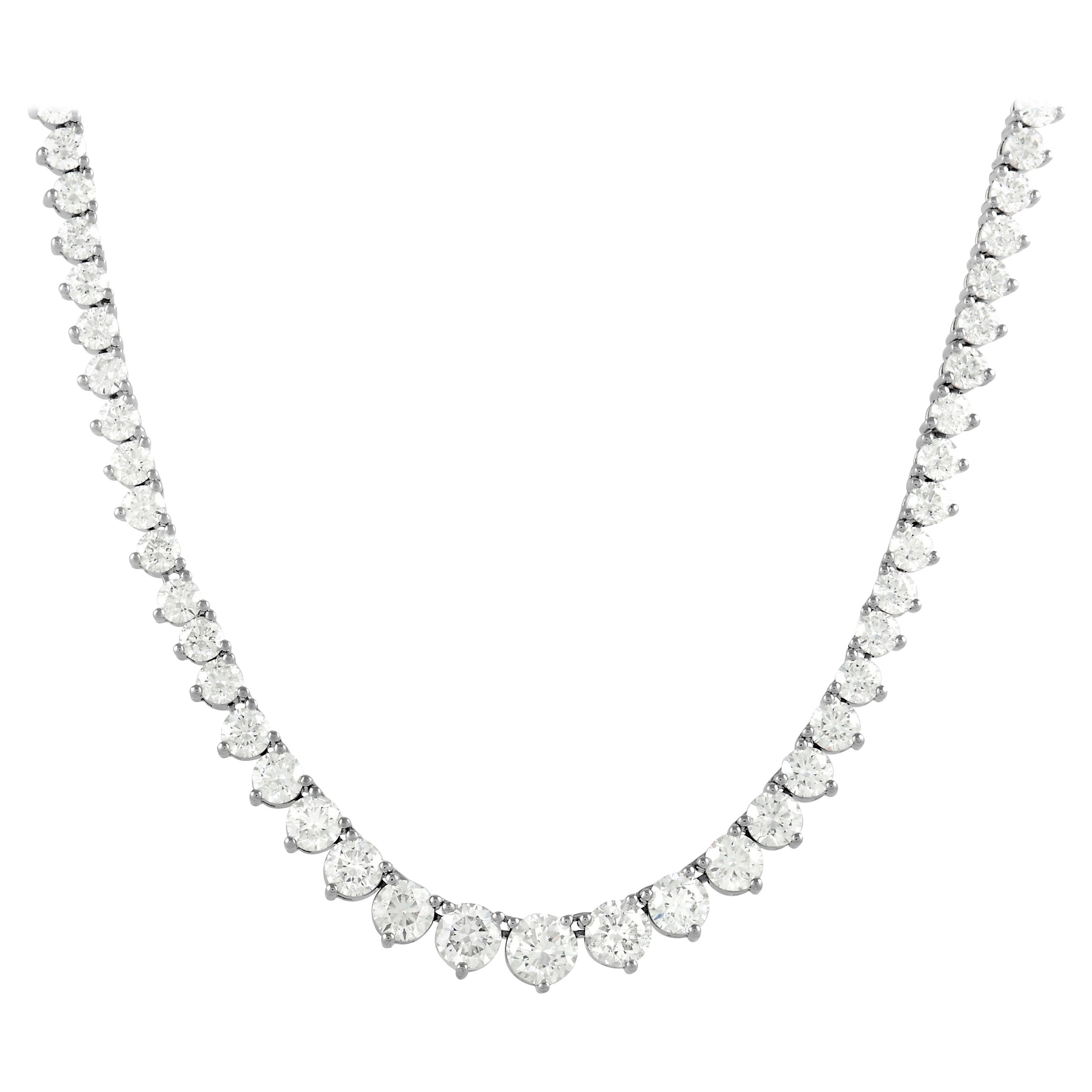 LB Exclusive Platinum 12.42 Ct Diamond Necklace