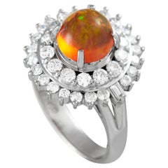 LB Exclusive Platinum 1.28 Ct Diamond and Opal Ring LB Exclusive Platinum 1.28 Ct Diamond and Opal Ring