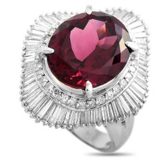 LB Exclusive Platinum 1.33 ct Diamond and Tourmaline Ring