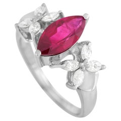 LB Exclusive Platinum 1.35 Ct Diamond and Ruby Ring LB Exclusive Platinum 1.35 Ct Diamond and Ruby Ring