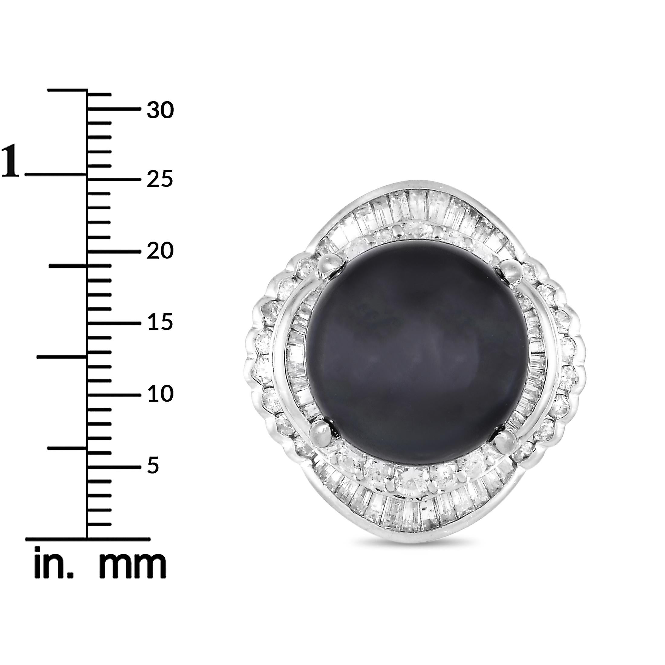 Men's LB Exclusive Platinum 1.44 Carat Diamond and Pearl Ring