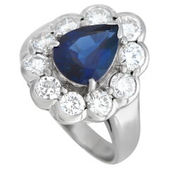 LB Exclusive Platinum 1.50 ct Diamonds and Sapphire Ring