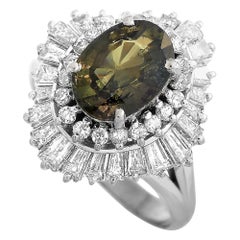 LB Exclusive Platinum 1.56 Carat Diamond and Alexandrite Ring
