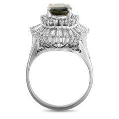 LB Exclusive Platinum 1.56 Carat Diamond and Alexandrite Ring