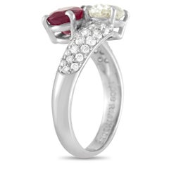 LB Exclusive Platinum 1.62 Ct Diamond and Ruby Ring
