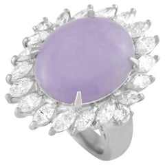 LB Exclusive Platinum 1.74 Ct Diamond and Lavender Jade Ring
