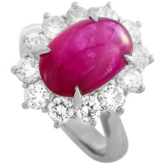 LB Exclusive Platinum 1.88 Carat Diamond and Ruby Ring