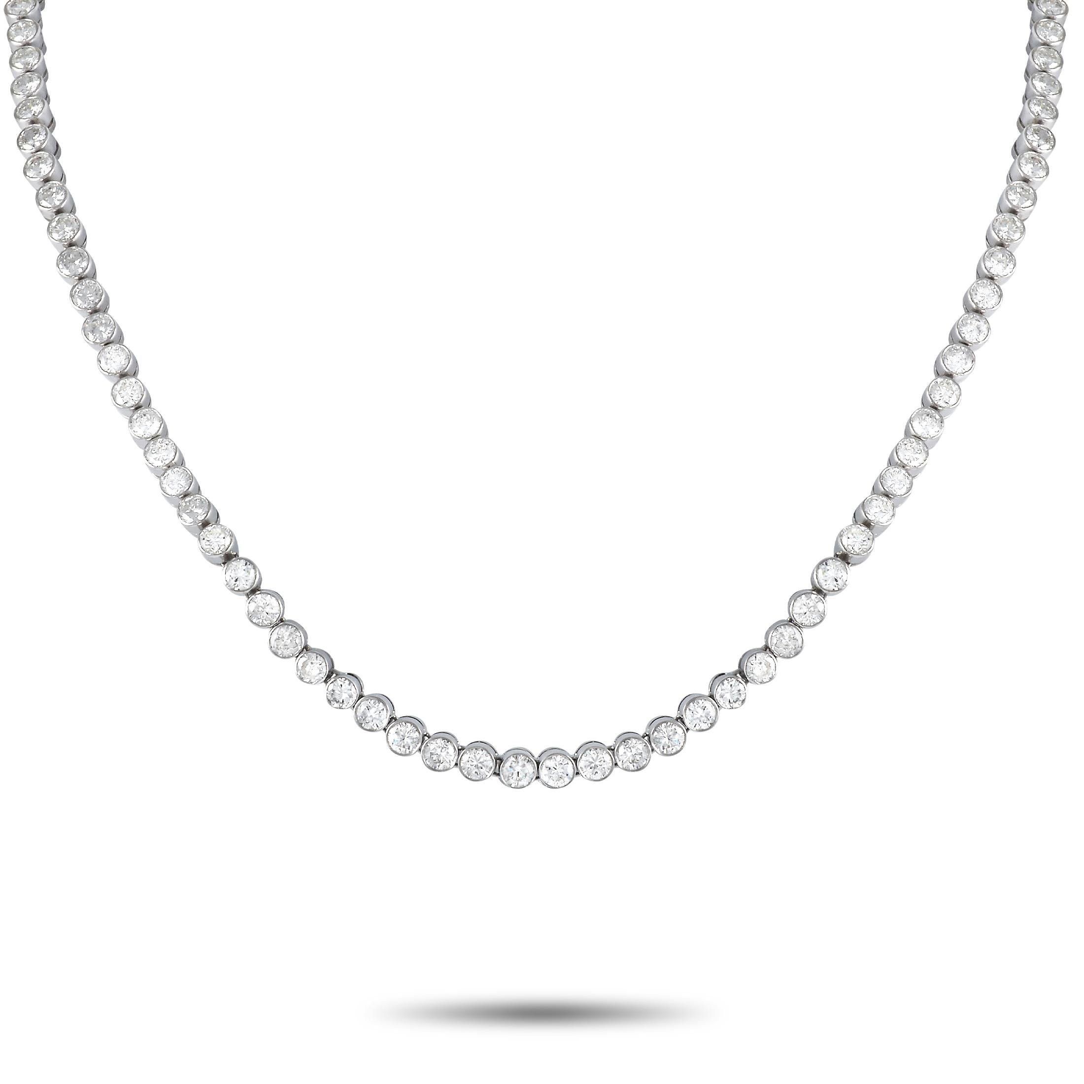 LB Exclusive Platinum 18.80 Carat Diamond Necklace In Excellent Condition In Southampton, PA
