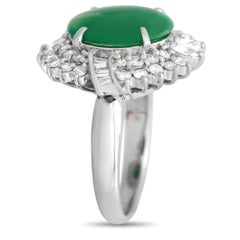 LB Exclusive Platinum 1.90 ct Diamond and Jade Ring