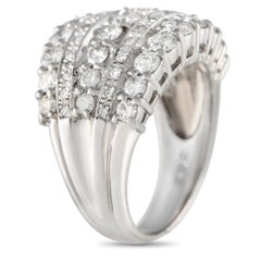 LB Exclusive Platinum 2.02ct Diamond Five Row Cocktail Ring