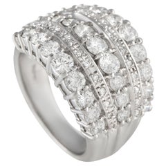 LB Exclusive Platinum 2.02ct Diamond Five Row Cocktail Ring