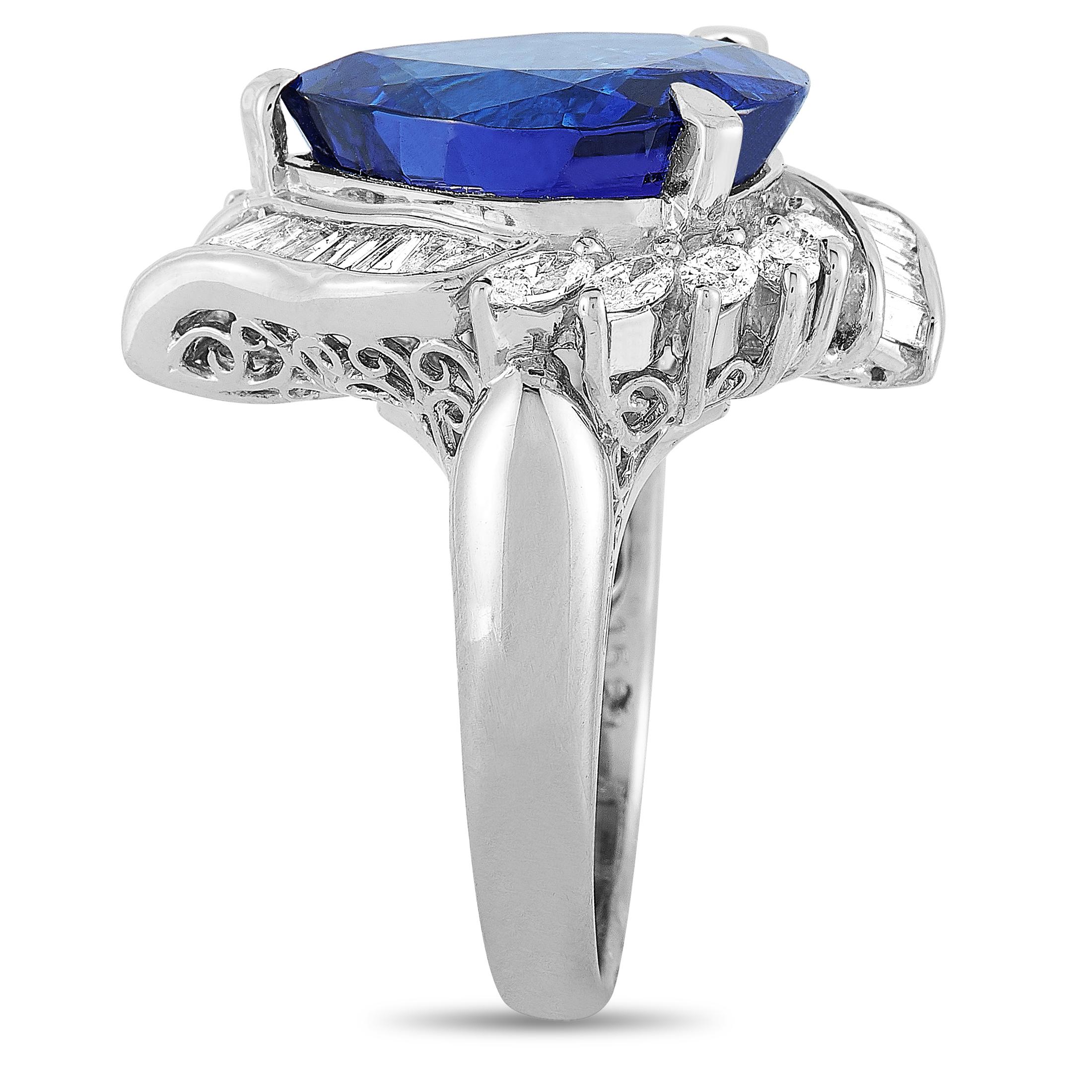 Women's LB Exclusive Platinum 2.10 Carat Diamond and Tanzanite Ring