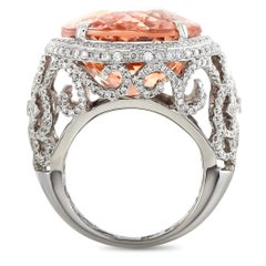 LB Exclusive Platinum 2.20 Carat Diamond and Morganite Ring