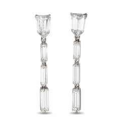 LB Exclusive Platinum 2.43 ct Diamond Dangle Earrings