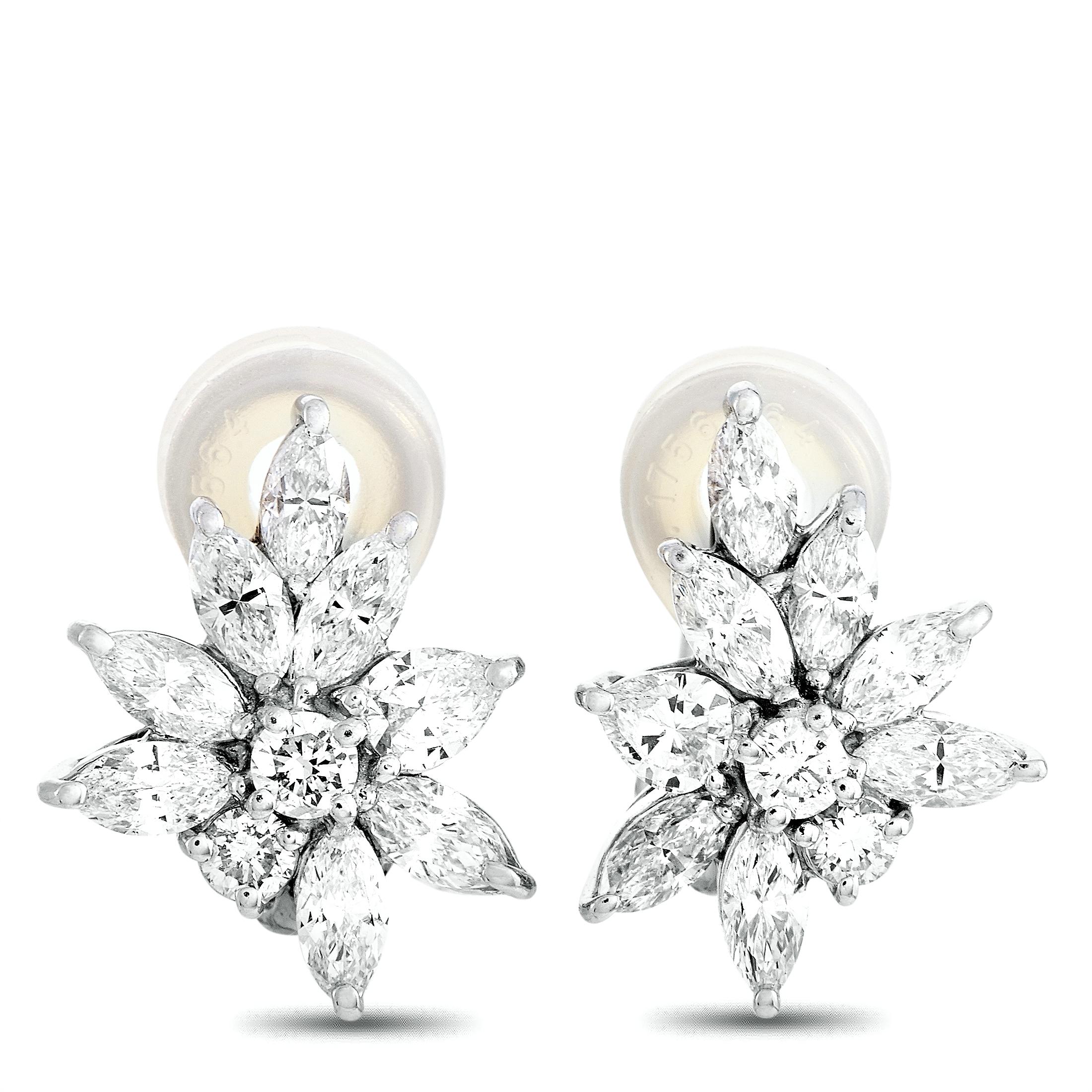 Women's LB Exclusive Platinum 2.76 Carat Diamond Clip-On Earrings