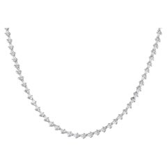 LB Exclusive Platinum 3.00 Ct Diamond Tennis Necklace