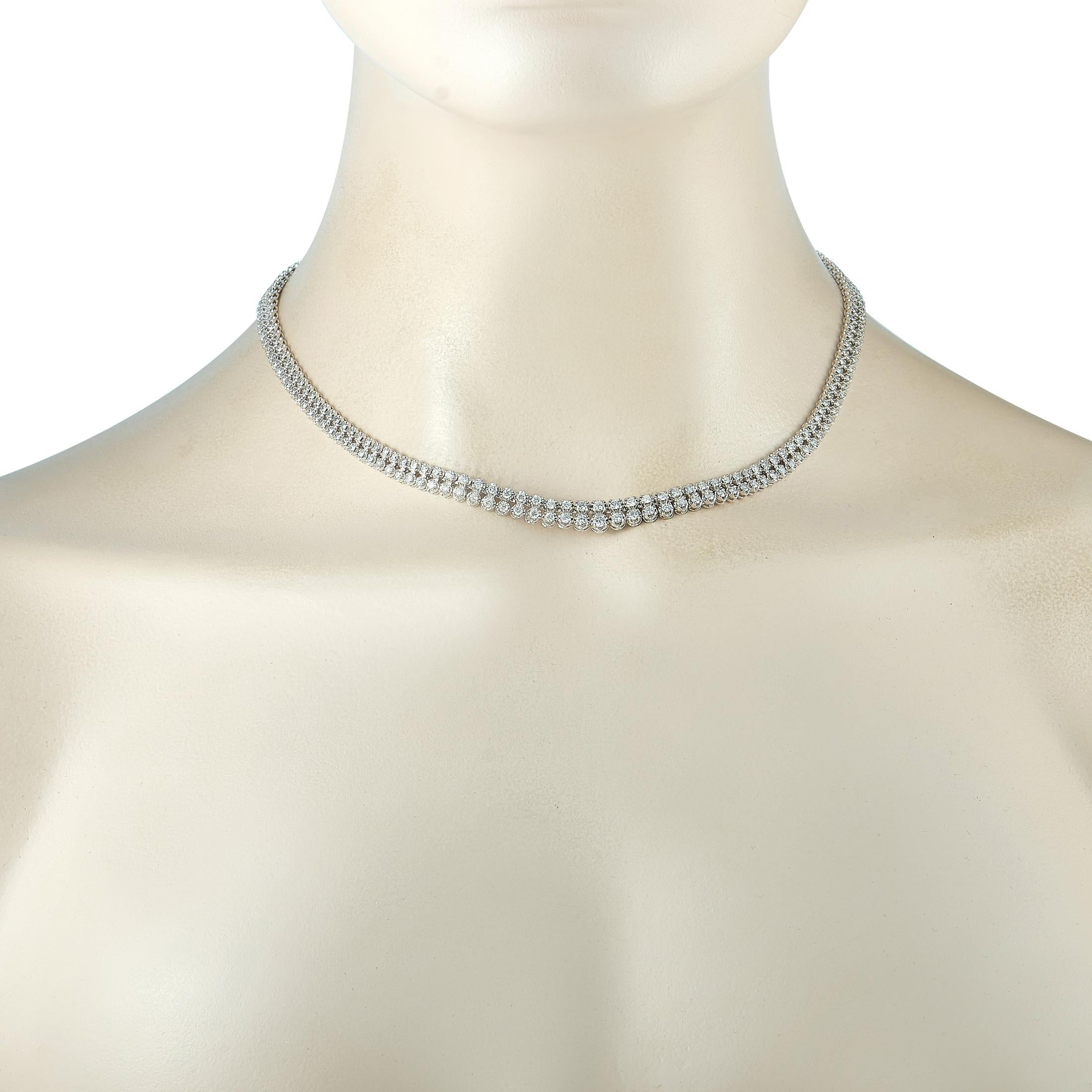 Round Cut LB Exclusive Platinum 5.08 Carat Diamond Necklace