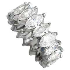 LB Exclusive Platinum 6.25ct Marquise Diamond Band Ring