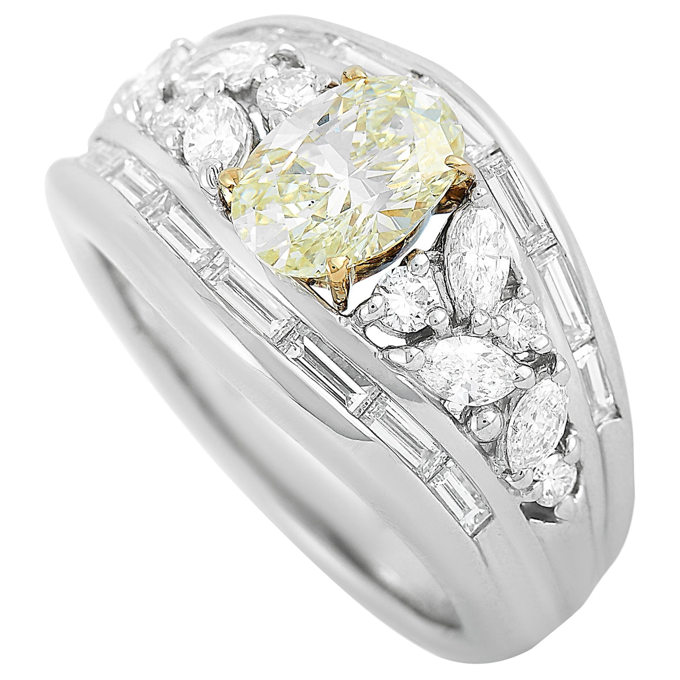 LB Exclusive Platinum and 18 Karat White Gold 2.44 Carat Diamond Ring