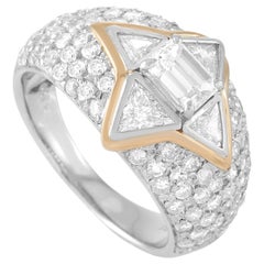 LB Exclusive Platinum and 18 Karat Yellow Gold 2.02 Carat Diamond Ring LB Exclusive Platinum and 18 Karat Yellow Gold 2.02 Carat Diamond Ring