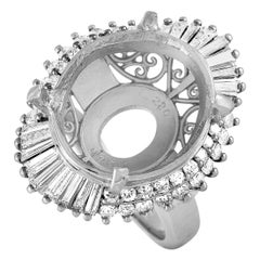 LB Exclusive Platinum and Diamond Mounting Ring