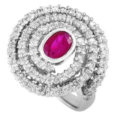 LB Exclusive Platinum Diamond and Ruby Ring