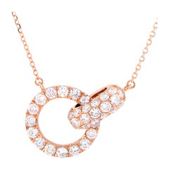 LB Exclusive Rose Gold Full Diamond Pave Link Pendant Necklace