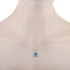 LB Exclusive Topaz in a Bottle 14 Karat Gold 0.06 Carat Diamond Pendant Necklace