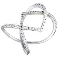LB Exclusive White Gold Diamond Pavé Openwork Diamond Band Ring