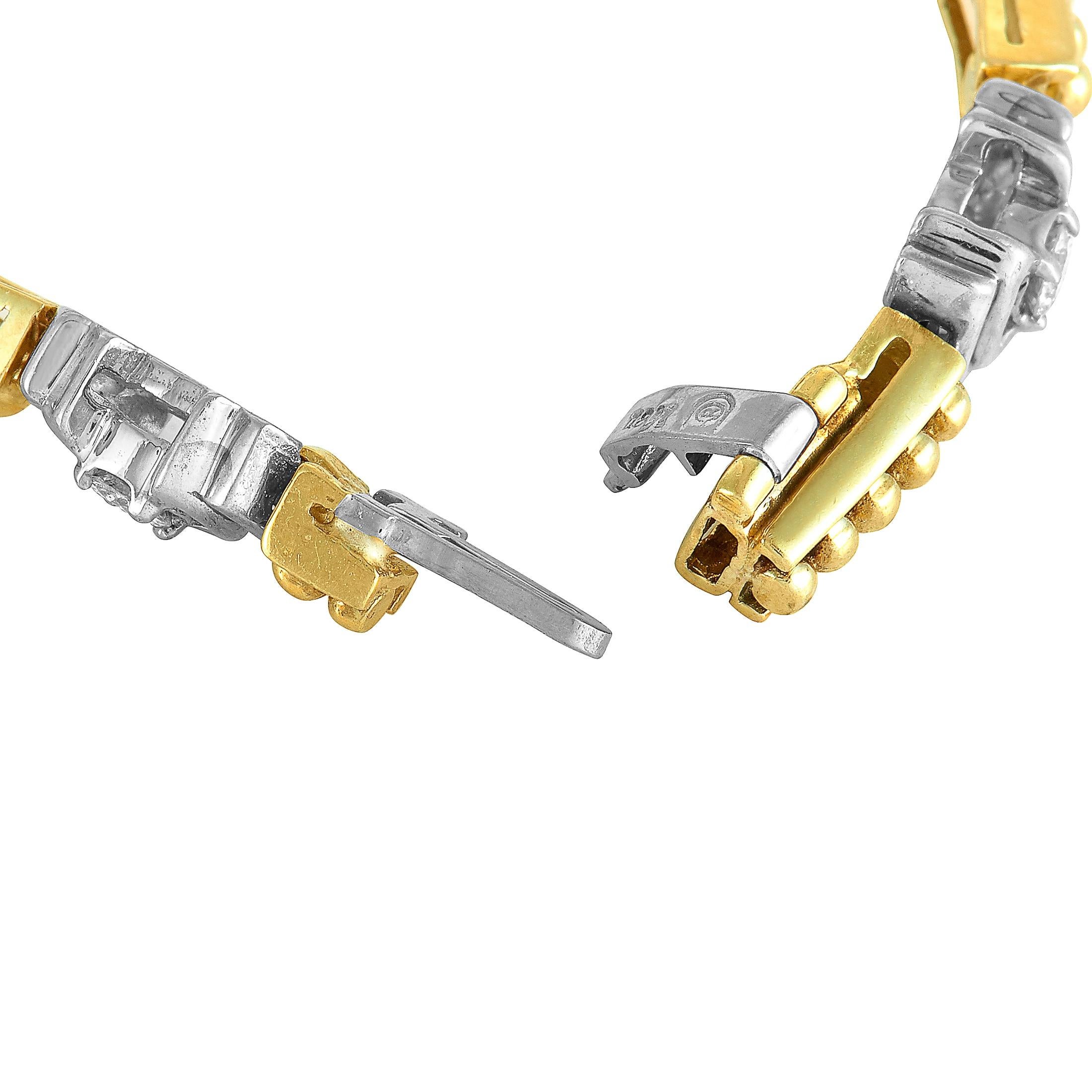 Women's LB Exclusive Yellow and White Gold Diamond Tennis Bracelet