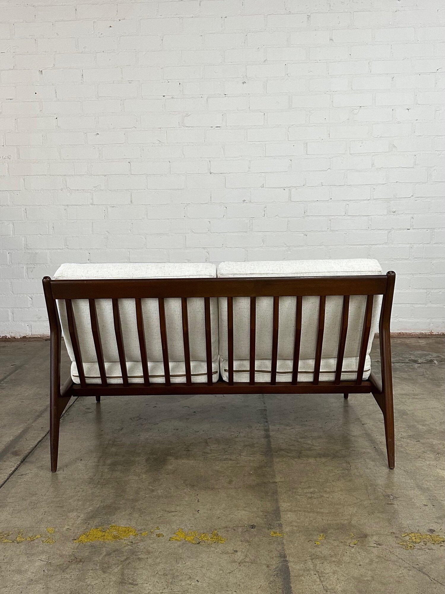 Lb Kofod Larsen Armless Love Seat for Selig In Good Condition In Los Angeles, CA