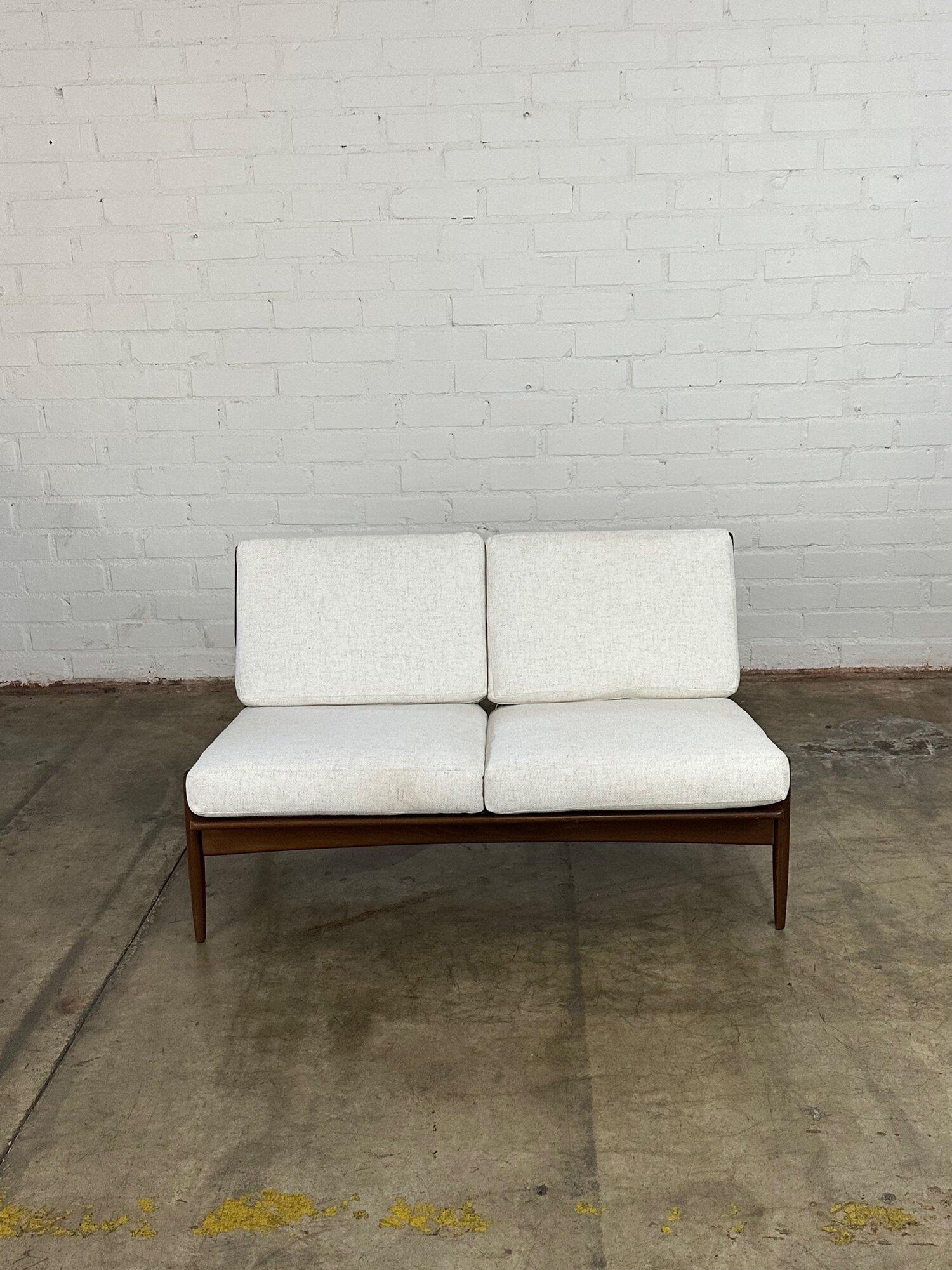 Fabric Lb Kofod Larsen Armless Love Seat for Selig