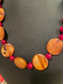 LB offers a handmade, one of a kind, Indian Resin and Shell necklace with silver
