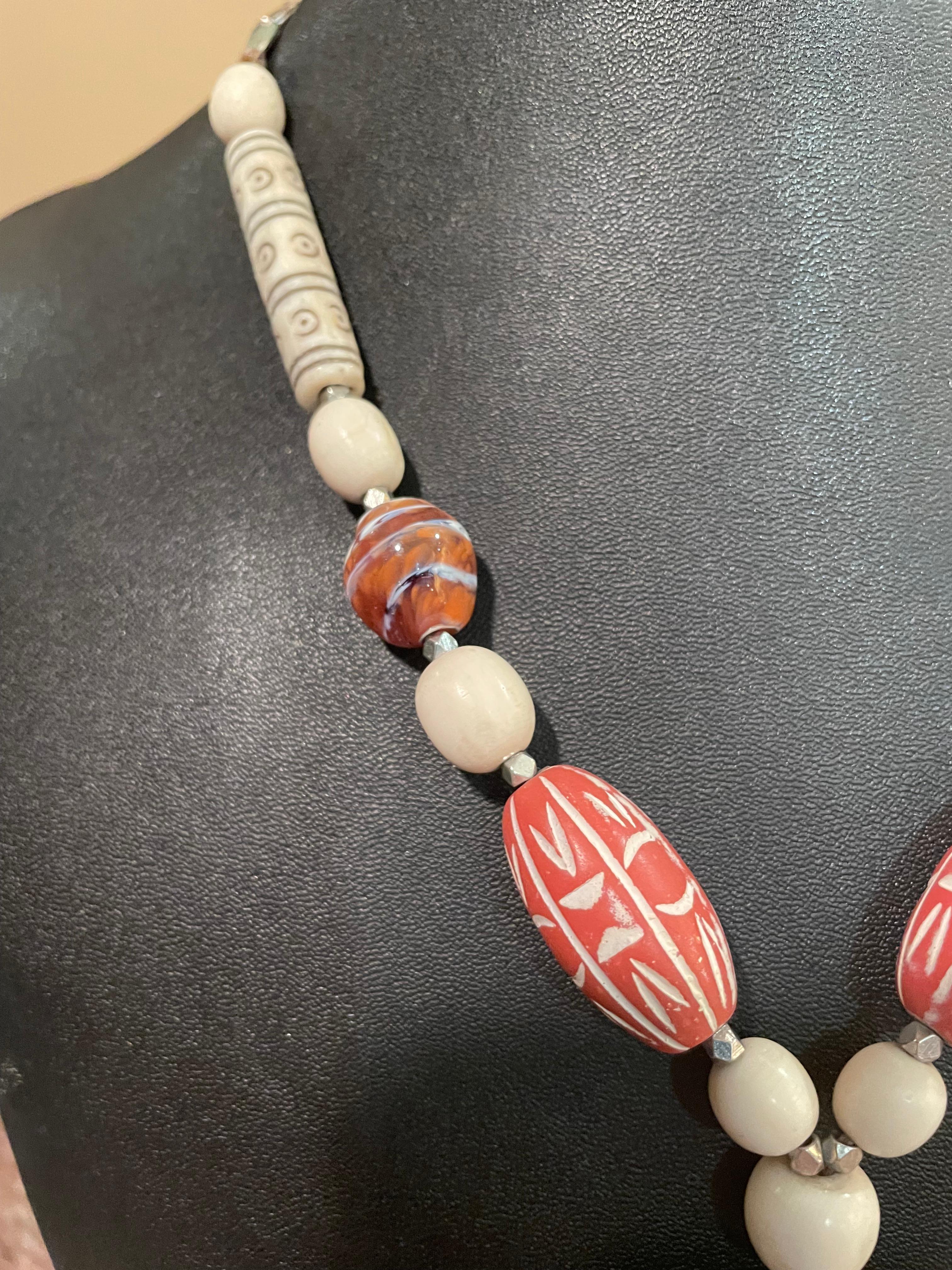 Bead LB offers a handmade, one of a kind, Southwest style, sterling, necklace For Sale