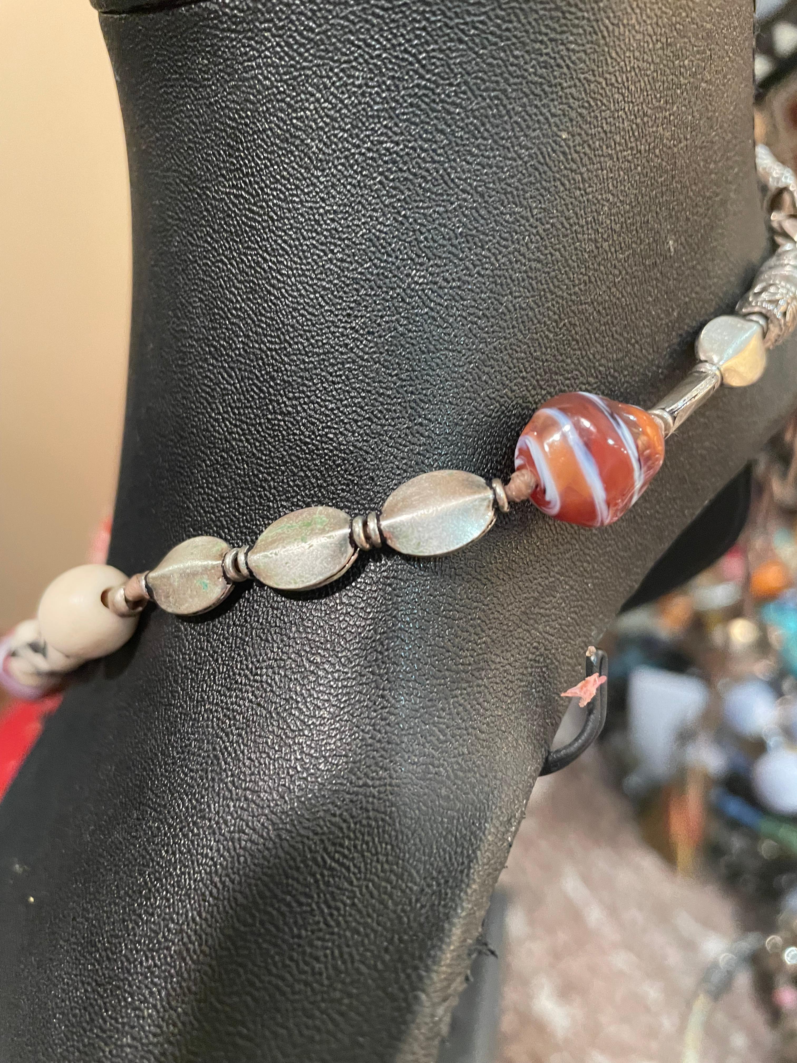 LB offers a handmade, one of a kind, Southwest style, sterling, necklace For Sale 3