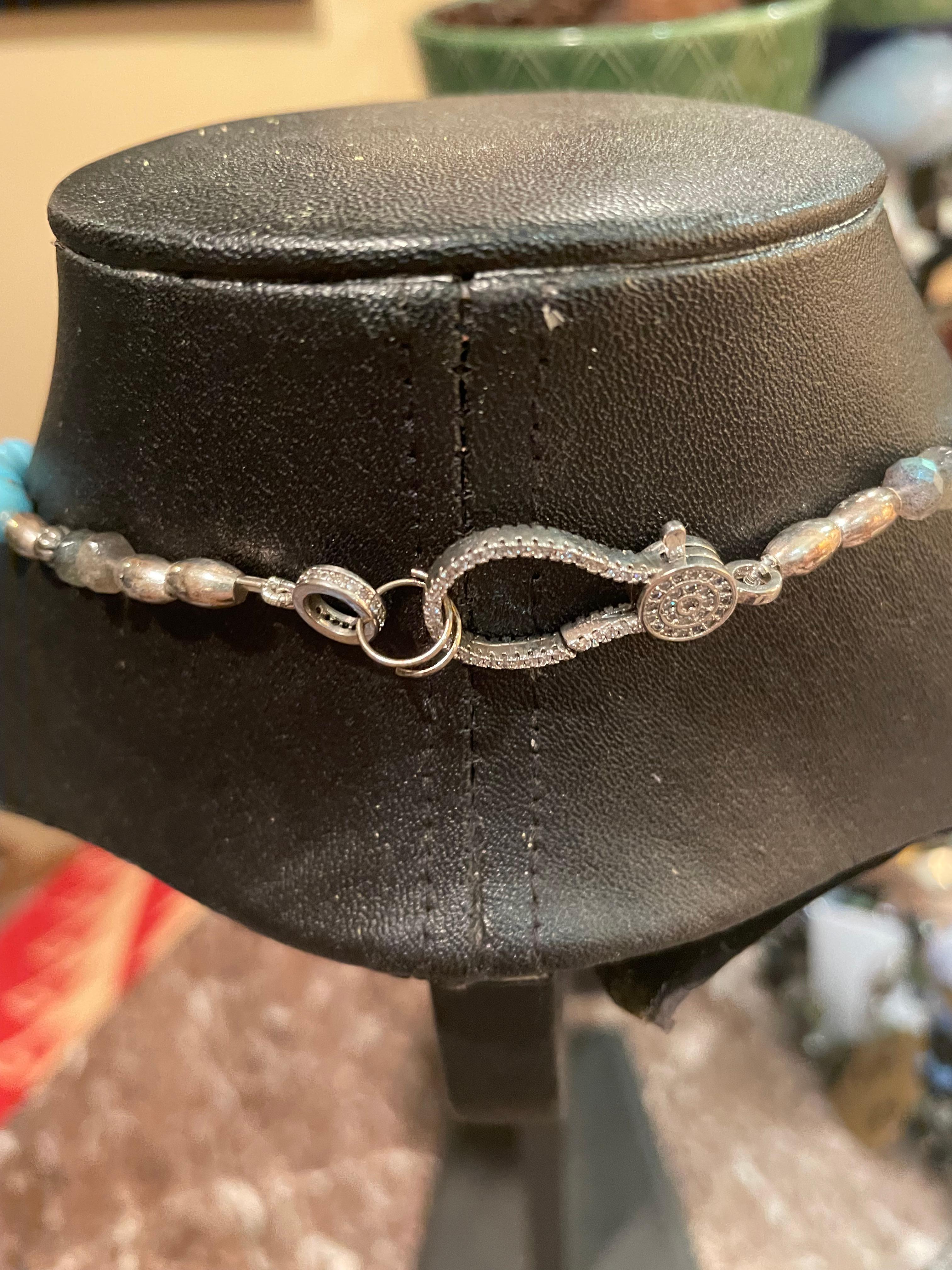 LB bietet eine einzigartige, handgefertigte Vintage-Halskette aus marcasite und Silber im Zustand „Gut“ im Angebot in Pittsburgh, PA