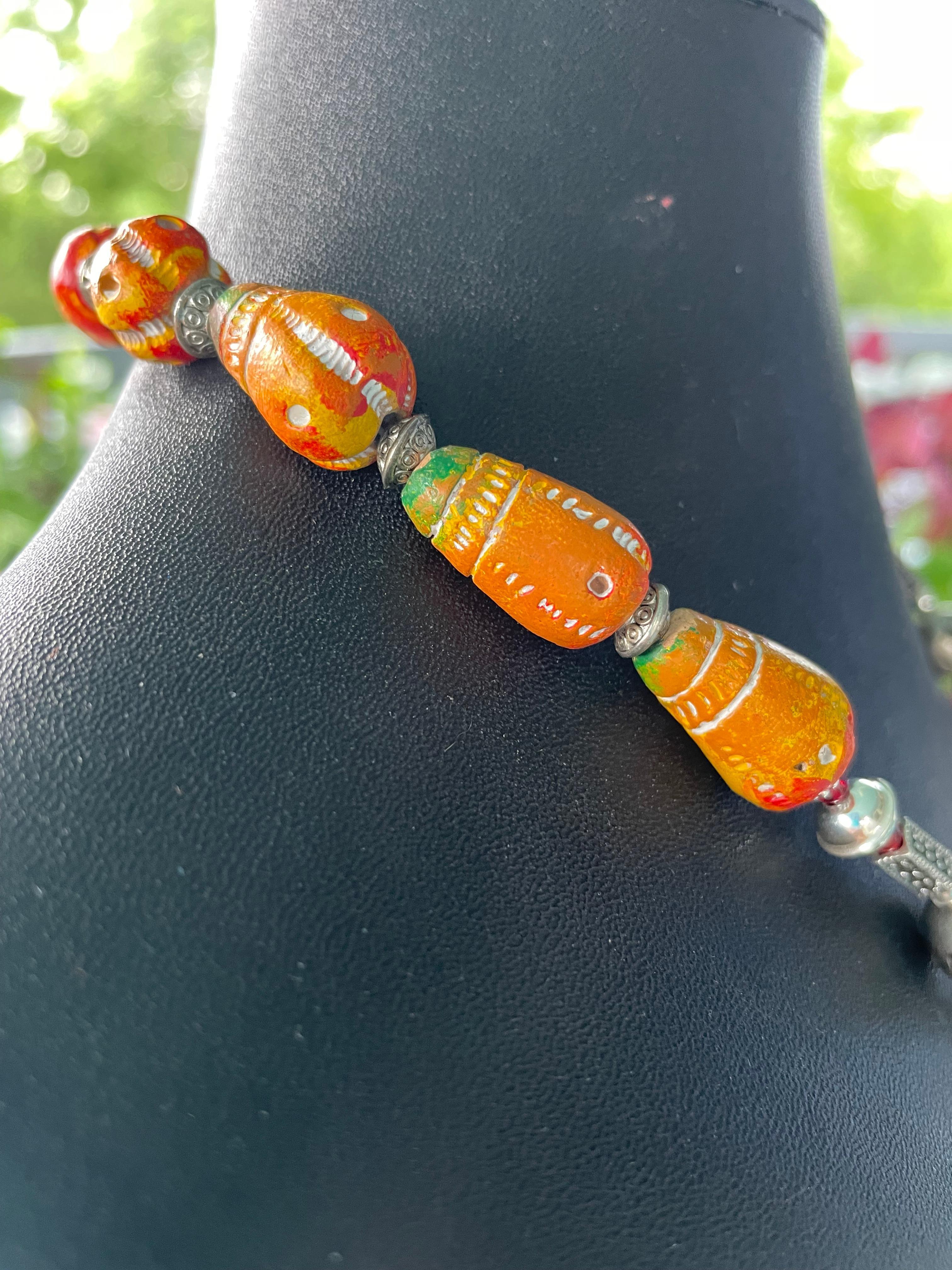 LB offers Bakelite Buckle Sterling MOP Frog Chinese beads Tribal beads Necklace For Sale 3