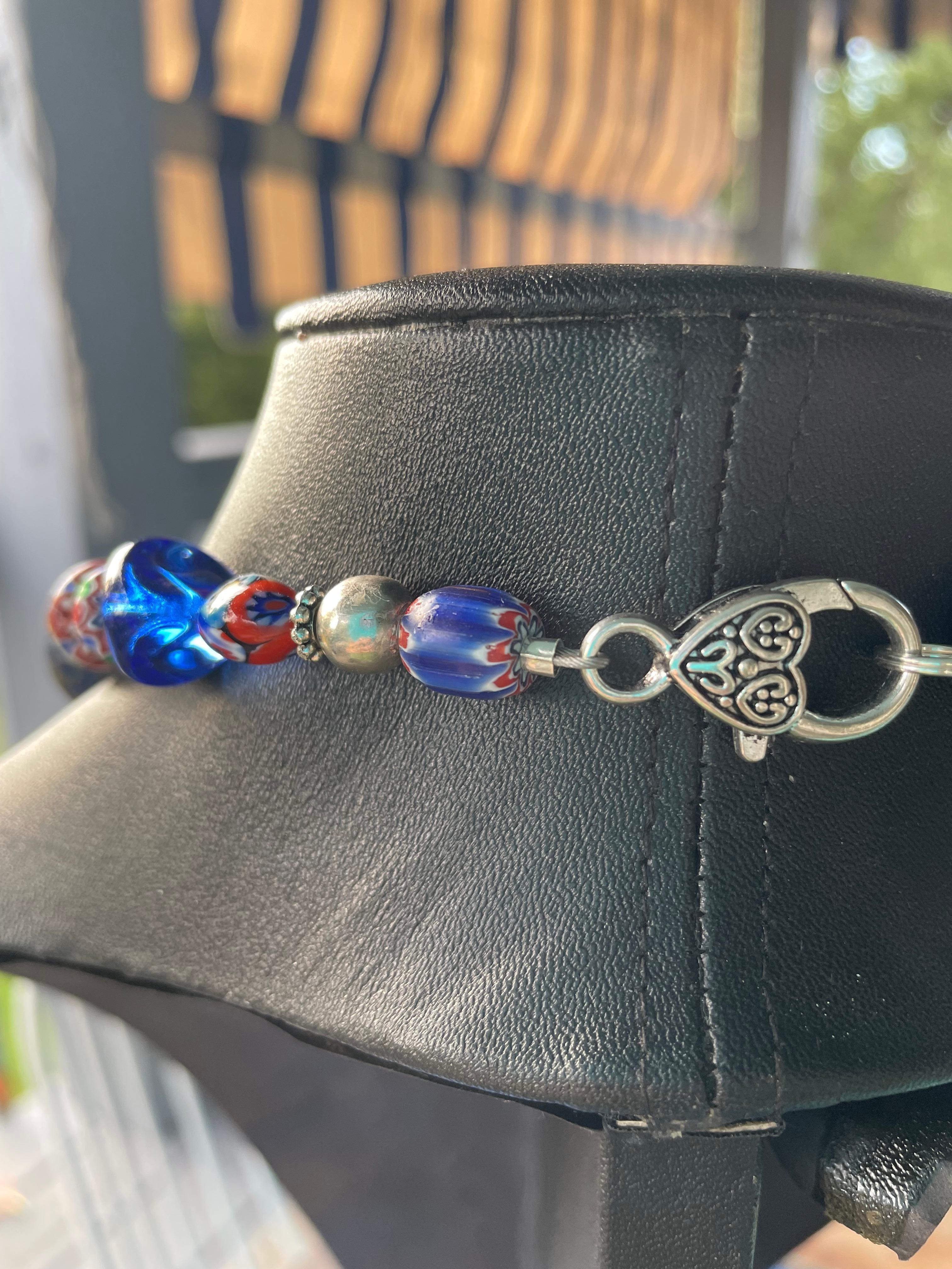 LB offers Blue Lace Agate Lapis Lazuli Venetian trade beads Sterling necklace For Sale 2