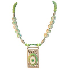 LB offers French enamel brooch SS buckle Czech glass marking Glass SS Necklace