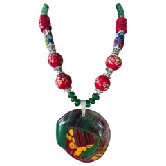 LB offre il ciondolo di vetro francese Collana di corallo di vetro veneziano di vetro di Pechino SS