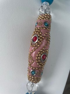 LB offers Large Indonesian beads Crystal Venetian style beads Opaline Necklace