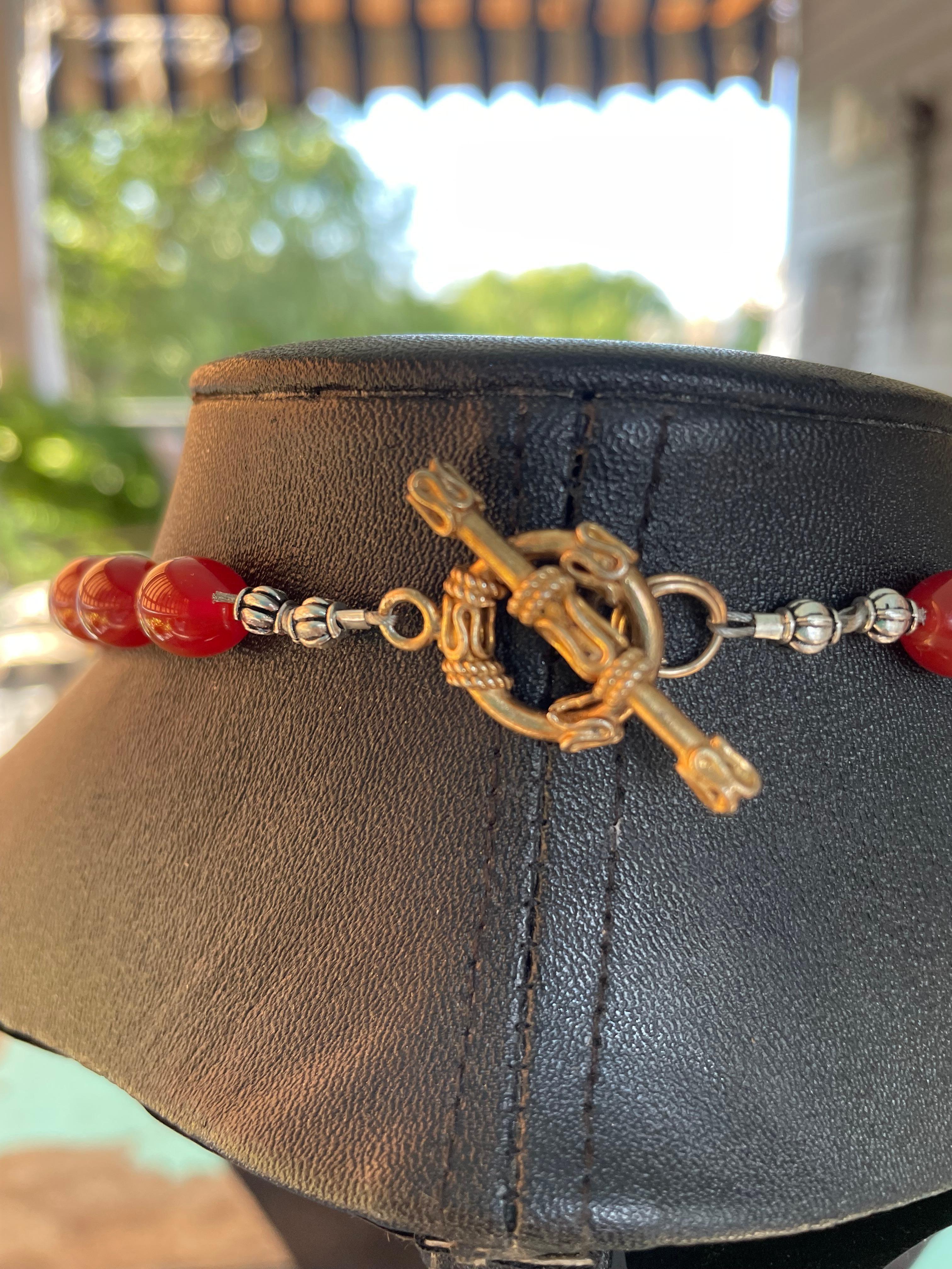LB offers Large Inlaid Tibetan pendant Carnelian Rock Crystal Venetian necklace 2