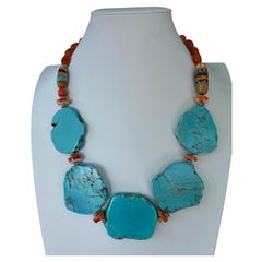 LB offers Large Turquoise slices Spiny oyster artist beads Carnelian OOAK piece