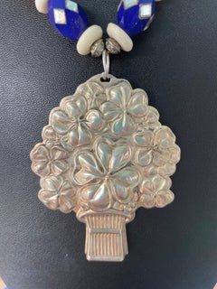 LB offers Reed Barton SS whistle Pendant Amber MOP Crystal Czech glass Necklace