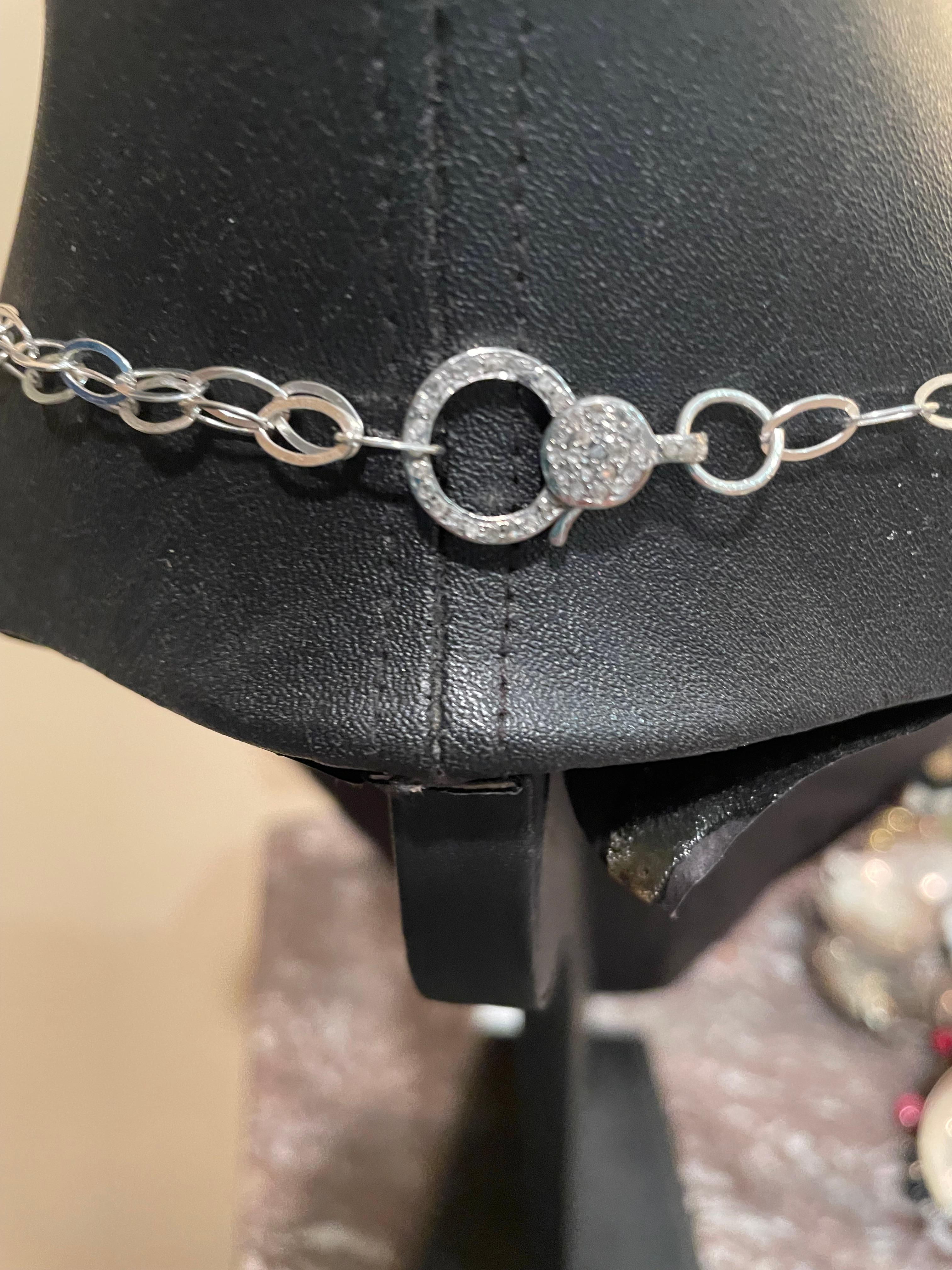 LB offers Tibetan inlaid pendant Sterling chain Carnelian Venetian Necklace In New Condition In Pittsburgh, PA